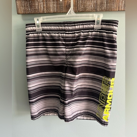 Under Armour Swim Suit black/gray/ lime green youth large - Picture 1 of 10